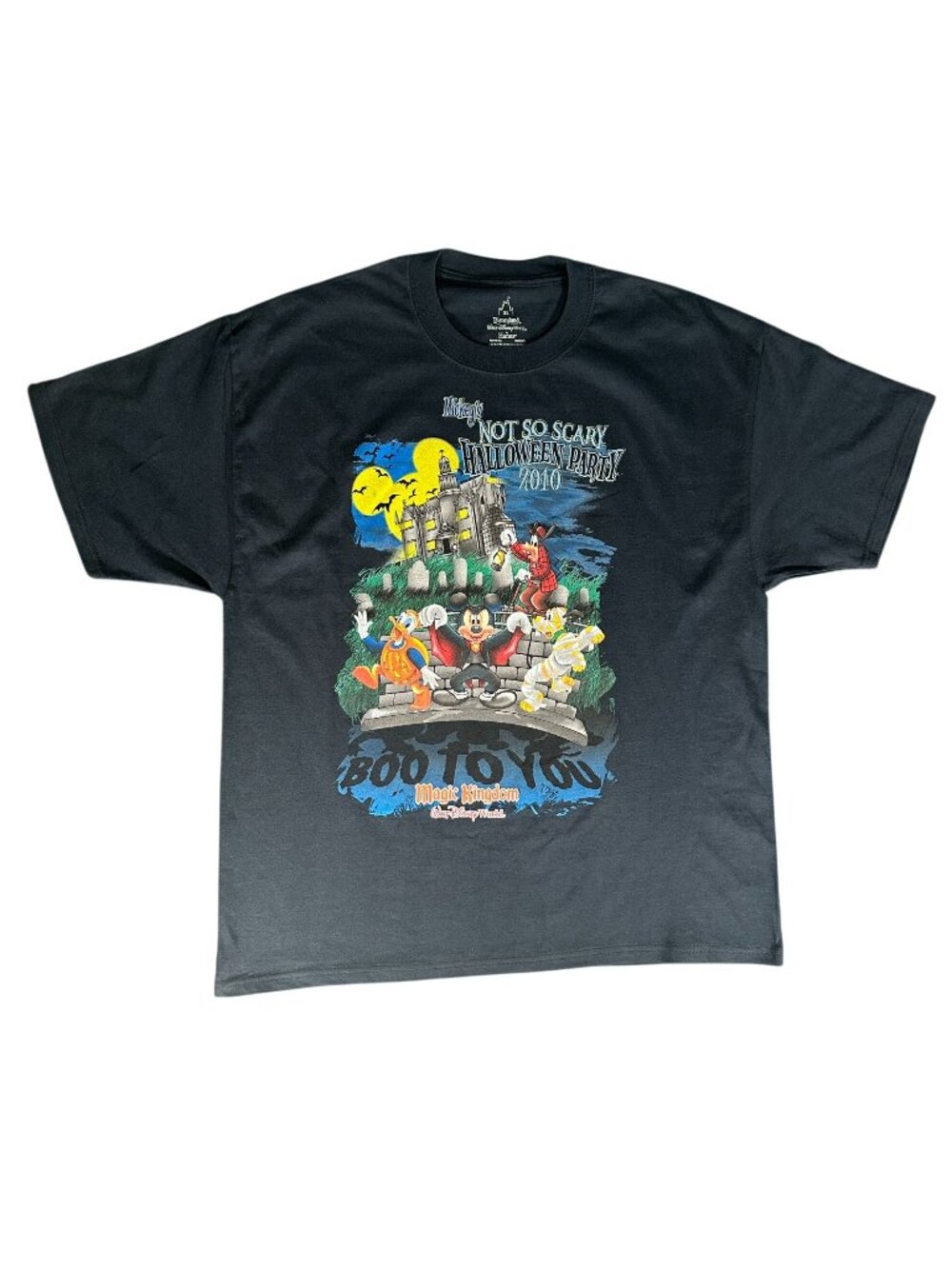Disney 2010 NOT SO SCARY HALLOWEEN PARTY T Shirt BOO TO YOU Tee Black Mens XL